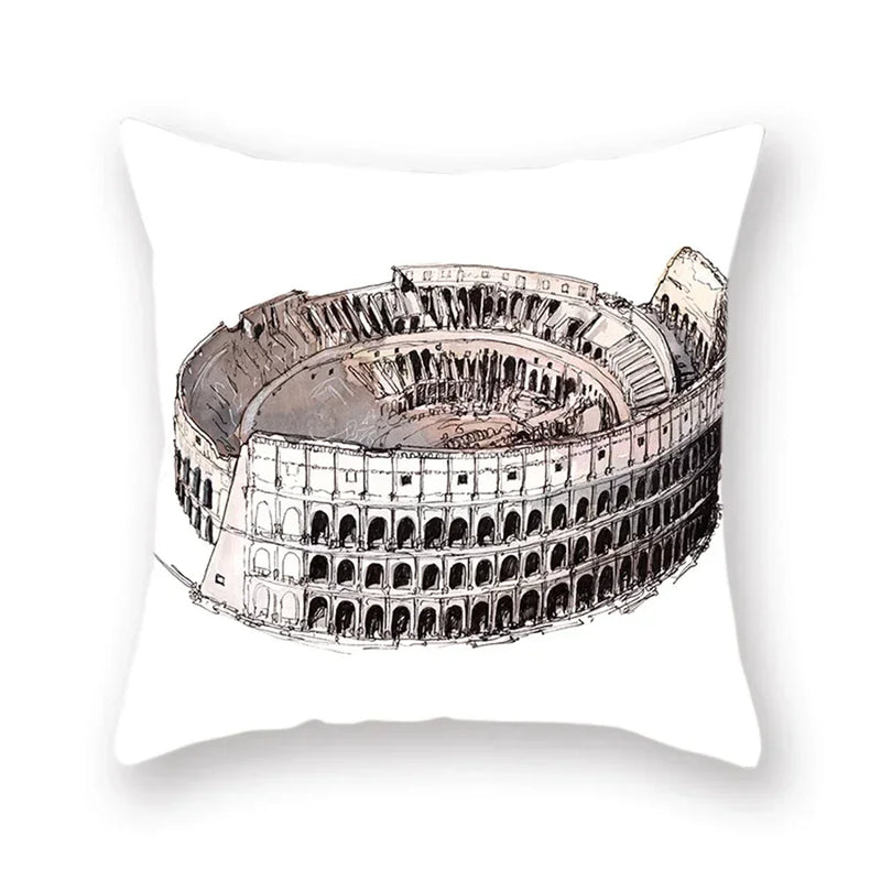 Axyaa World Buildings Printed Cushion Covers