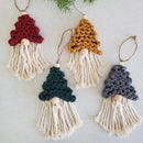 Axyaa Macrame Xmas Ornaments Set | Boho Wall Hanging Christmas Decor