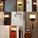 Axyaa Fabric Wall Sconces - Modern LED Wall Light for Living Room and Bedroom