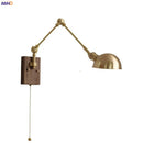 Axyaa Copper LED Wall Light with Pull Chain Switch, Nordic Modern Design