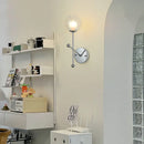 Axyaa Clear Smoke Gray Glass Wall Light for Bedroom Lamps Chrome Metal Honeycomb Ball