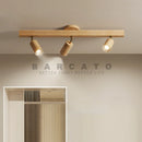 Axyaa Nordic Wooden LED Ceiling Spotlights for Modern Living Room Lighting