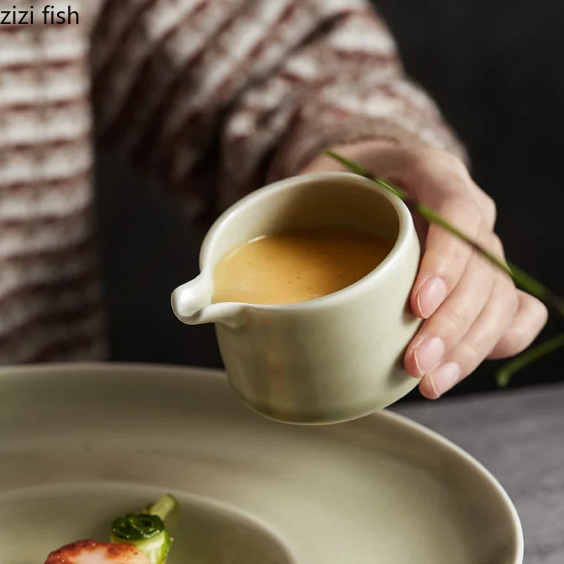 Axya Ceramic Seasoning Dish Set, Creative Tableware for Hotel & Restaurant