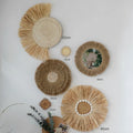 Rattan Grass Weaving Wall Decor, Moroccan Style, Axyaa Livingroom Bedroom Background