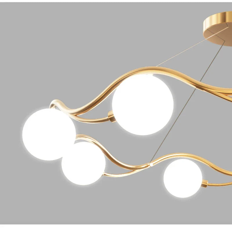 Axyaa Nordic Ring Chandelier Bubble Lamp LED Pendant Light for Living Room & Bedroom