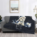 Axyaa Westie Dog Anatomy Flannel Blanket - Cozy Home Sofa Office Travel Throw