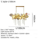 Axyaa Luxury Crystal Chandelier LED Pendant Lamp for Nordic Living Room & Restaurant