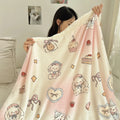 Axyaa Cartoon Print Lambs Wool Blanket: Soft and Cozy Throws for Sofa, Office, and Naps