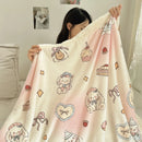 Axyaa Cartoon Print Lambs Wool Blanket: Soft and Cozy Throws for Sofa, Office, and Naps