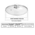 Axyaa Tempered Glass Pot Lid with Stainless Steel Rim - Shatter-Proof Round Chef Cover