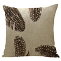 Axyaa Maple Leaf Print Linen Pillowcase for Home Decor and Sofa Comfort