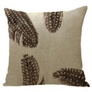 Axyaa Maple Leaf Print Linen Pillowcase for Home Decor and Sofa Comfort