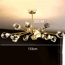 Axyaa Nordic Copper Crystal Chandelier - Luxury LED Pendant Lights
