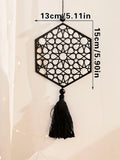 Wooden Ramadan Ornaments with Tassels - Axyaa Eid Mubarak Decor