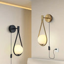 Axyaa Frosted Glass LED Wall Sconce in Copper Black