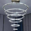 Axyaa Crystal Chandelier Stair Pendant Lamp Living Room Lighting Modern Interior Staircase Light