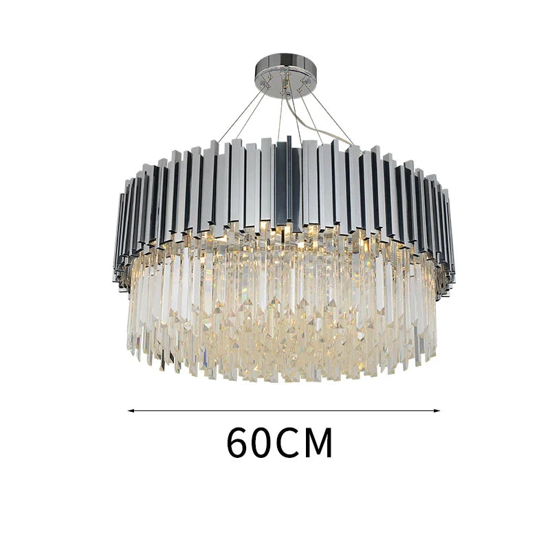 Axyaa Silvery Crystal Ceiling Chandelier for Luxury Home Decor.