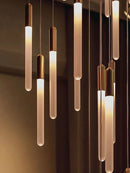 Axyaa Modern Nordic LED Cylindrical Chandelier - Indoor Decorative Staircase Fixture