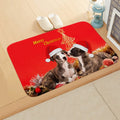 Axyaa Christmas Cat Dog Print Animal Door Mats Non-Slip Floor Home Decoration