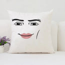 Axyaa Man Face Print Plush Cushion Cover 50x50cm
