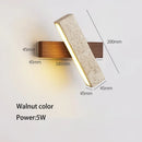 Axyaa Rotatable Wood Stone Wall Lamp Modern Nordic Bedroom Decor Lighting