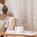 Axyaa Modern Jacquard Curtain Set for Living Room - White Sheer Window Treatment