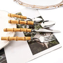 Axyaa Bamboo Handle Stainless Steel Cutlery Set - Complete Dinnerware Flatware