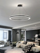 Axyaa LED Circle Pendant Light Chandelier for Living, Dining, Bedroom - Dimmable Lighting
