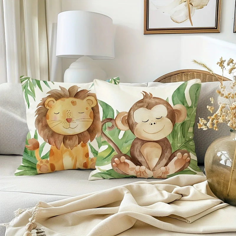 Axyaa Jungle Animal Pattern Printed Pillowcase for Home Decoration