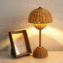 Axyaa Rattan Flower Bud Lamp USB DC Powered LED Desk Light
