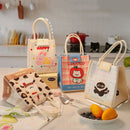Axyaa Cartoon Insulated Bento Bag for Office Workers, Large Capacity Lunch Box Storage Bag