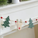 Axyaa Christmas Wooden Reindeer Tree Ornaments Garland Festive Home Party Decor