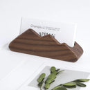 Axyaa Black Walnut Business Card Holder - Creative Mountain Design, Solid Wood Storage Box