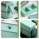 Axyaa Leakproof Lunch Box Set with Fork & Spoon - Microwave Safe Container