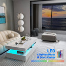 Axyaa Modern RGB LED Coffee Table - Contemporary Centerpiece for Living Spaces
