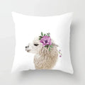 Cute Animals Print Decor Pillowcase by Axyaa - Pink Flower Theme