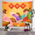 Axyaa Chinese New Year Tapestry Blessings Good Luck Spring Festival Decor