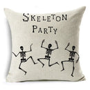 Axyaa Bone Cartoon Cushion Cover - Halloween Themed Decorative Pillow Case