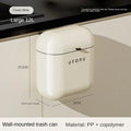 Axyaa Cream Wall-mounted Kitchen Trash Can with Lid for Food Waste