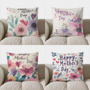Axyaa Happy Mother's Day Floral Heart Throw Pillow Cover