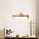 Axyaa Nordic Wood Round Pendant Light for Minimalist Home Decor