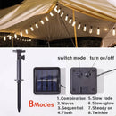 Axyaa Solar LED String Lights: Shatterproof S14 Bulbs for Outdoor Patio Waterproof Lighting
