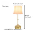 Axyaa LED Gold Table Lamp with Fabric Shade for Bedroom Living Room Office
