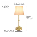 Axyaa LED Gold Table Lamp with Fabric Shade for Bedroom Living Room Office