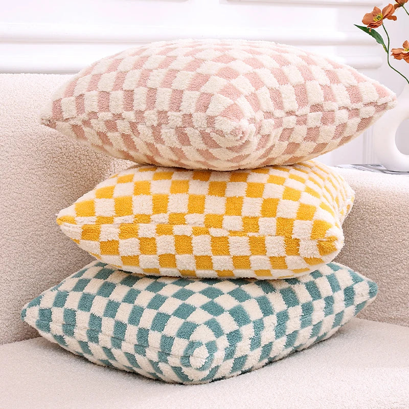 Axyaa Checkerboard Smooth Cozy Pillowcase - Double-Sided Soft Checkered Pattern