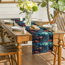 Axyaa Halloween Castle Pumpkin Head Moon Bat Street Table Runner