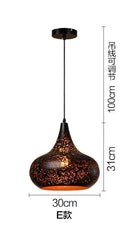 Axyaa Retro Carved Pendant Light: Creative Atmosphere Chandelier for Living Room, Coffee Shop, Bar