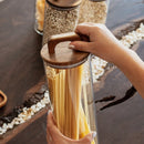 Axyaa Glass Jar with Bamboo Lid - Food Storage Container
