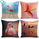 Axyaa Flamingo Bird Polyester Throw Pillow Cover for Home Decor
