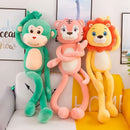 Axyaa Long Legged Animal Plush Toy Pillow - Lion Monkey Leg Doll Clip - Birthday Gift